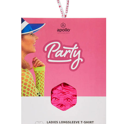 Feestbazaar Pink Poison Netshirt Stretch Lange Mouw
