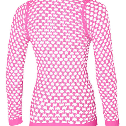 Feestbazaar Pink Poison Netshirt Stretch Lange Mouw