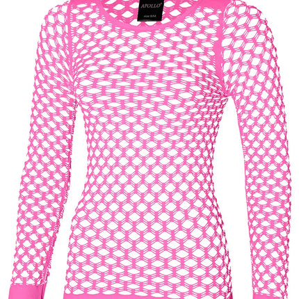 Feestbazaar Pink Poison Netshirt Stretch Lange Mouw