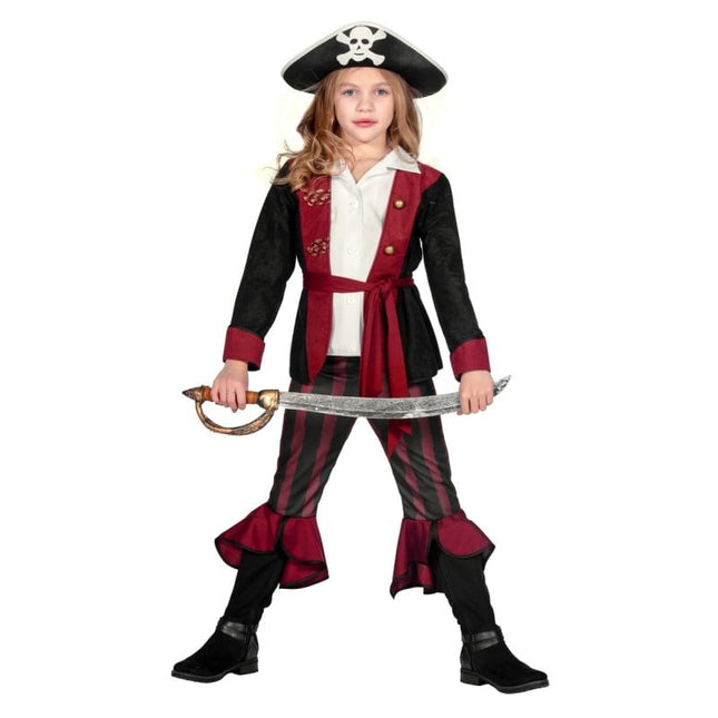 Feestbazaar Piraat Outfit Meisje Burgundy Premium
