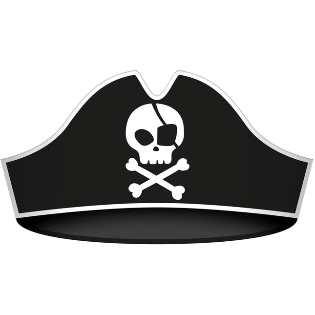 Feestbazaar Pirate Party Piratenhoeden Zwart (6st)