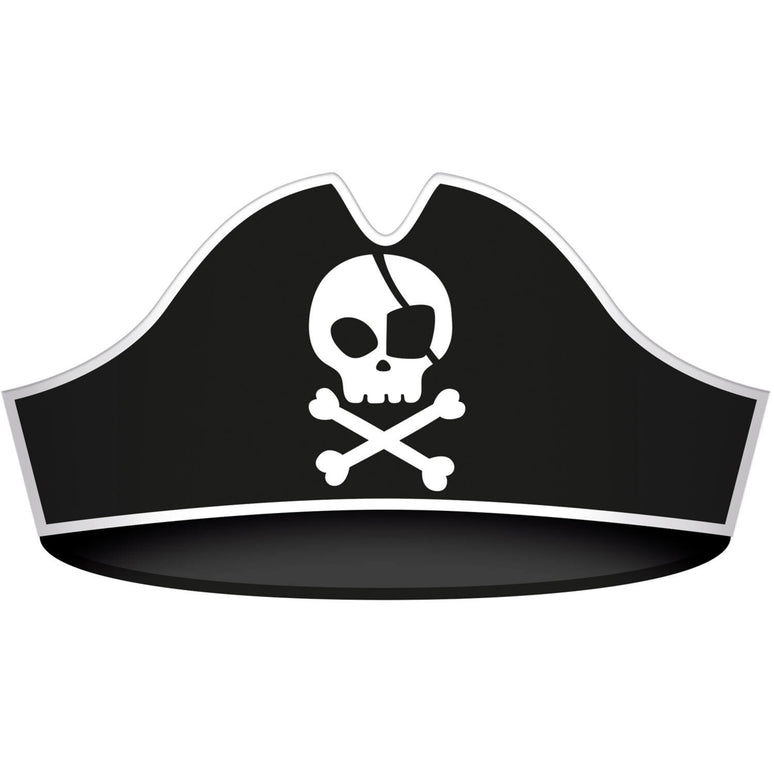 Feestbazaar Pirate Party Piratenhoeden Zwart (6st)