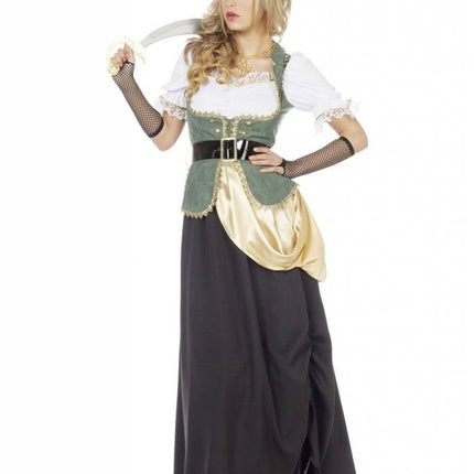 Feestbazaar Piraten jurk lang Charlotte