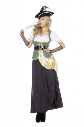 Feestbazaar Piraten jurk lang Charlotte