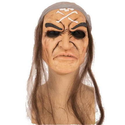 Feestbazaar Piraten masker met haar