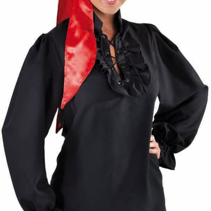 Feestbazaar Piratenblouse dames zwart