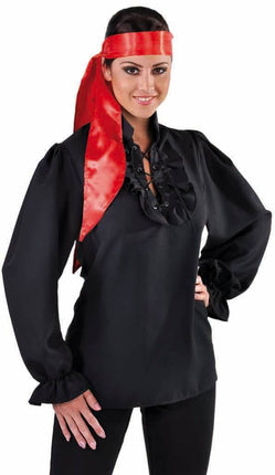 Feestbazaar Piratenblouse dames zwart