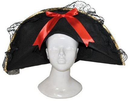 Feestbazaar Piratenhoed Sparrow met rood lint