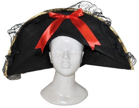 Feestbazaar Piratenhoed Sparrow met rood lint
