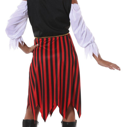 Feestbazaar Piratenjurk Dames Zwart-Rood Malley