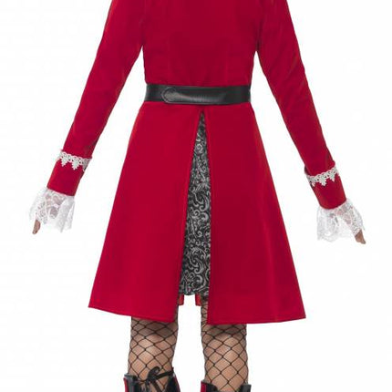 Feestbazaar Piratenjurk Rood Luxe Dame