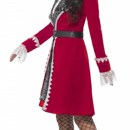 Feestbazaar Piratenjurk Rood Luxe Dame