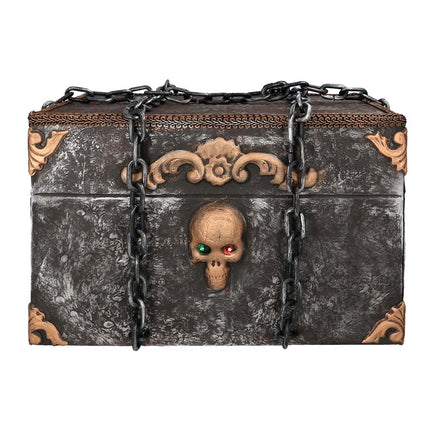 Feestbazaar Piratenkist Halloween Doodskop (geluid/beweging/licht)