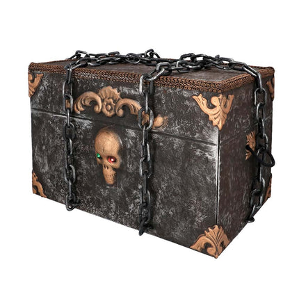Feestbazaar Piratenkist Halloween Doodskop (geluid/beweging/licht)