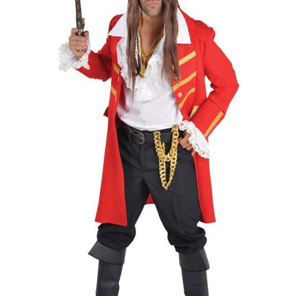 Feestbazaar Piratenmantel luxe rood