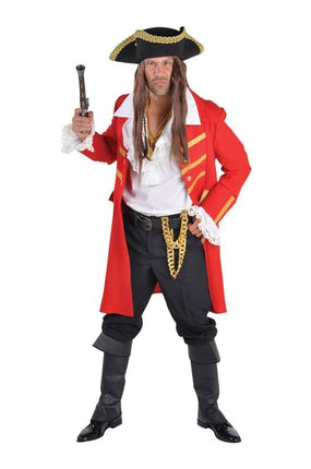 Feestbazaar Piratenmantel luxe rood