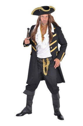 Feestbazaar Piratenmantel luxe zwart