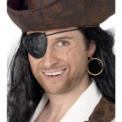 Feestbazaar Piratenooglap met oorbel