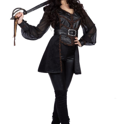 Feestbazaar Piratenpak Dames Zwart Luxe