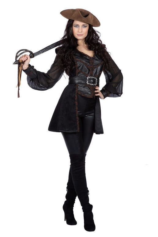Feestbazaar Piratenpak Dames Zwart Luxe