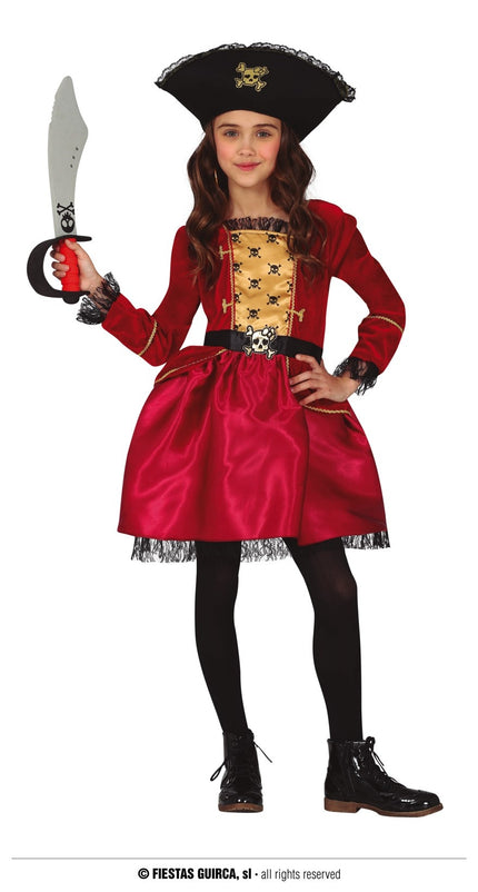 Feestbazaar Piratenpak Meisje Rood Grace