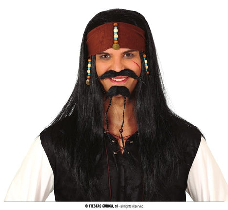 Feestbazaar Piratenpruik Jack Warrior