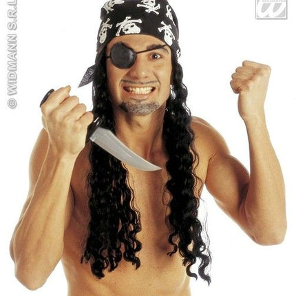 Feestbazaar Piratenpruik met Hoofddoek en Ooglap