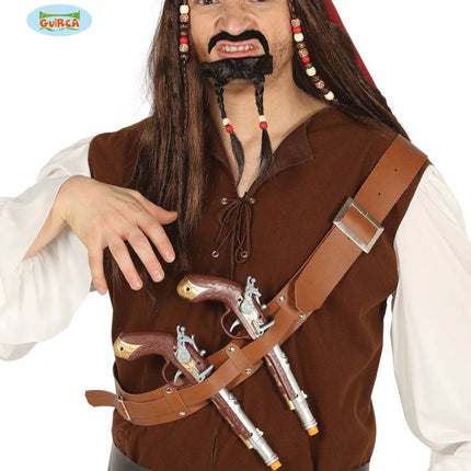 Feestbazaar Piratenriem met 2 pistolen