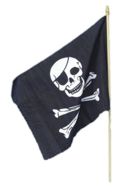 Feestbazaar Piratenvlag op stok 45x30cm