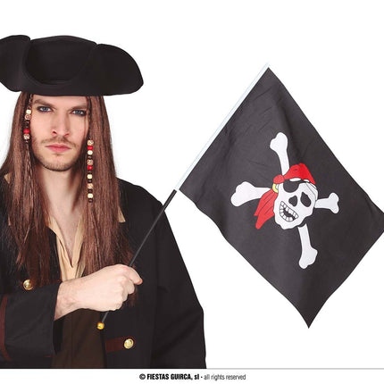 Feestbazaar Piratenvlag op stokje