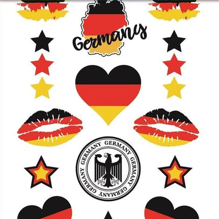 Feestbazaar Plaktattoos Vel Duitsland (10x20cm)