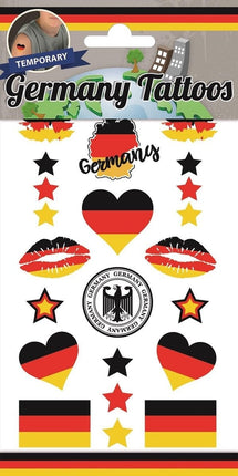 Feestbazaar Plaktattoos Vel Duitsland (10x20cm)