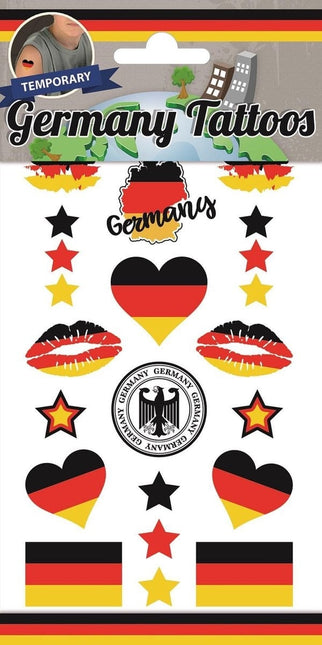 Feestbazaar Plaktattoos Vel Duitsland (10x20cm)