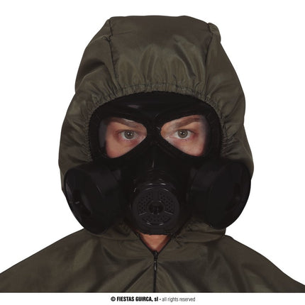 Feestbazaar Plastic Gasmasker Zwart