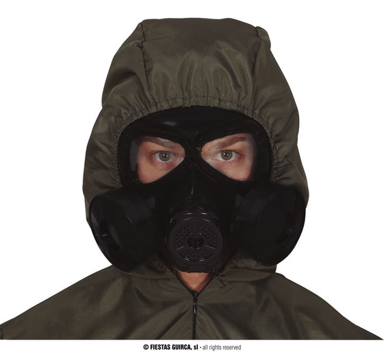 Feestbazaar Plastic Gasmasker Zwart