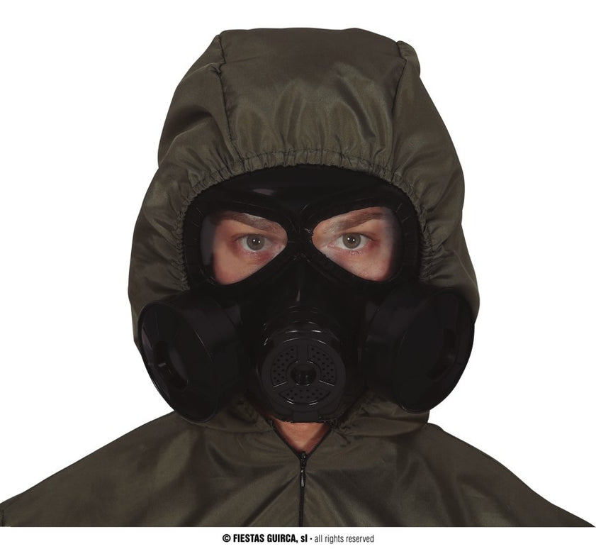 Feestbazaar Plastic Gasmasker Zwart