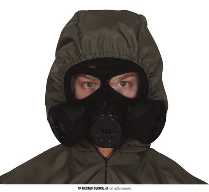 Feestbazaar Plastic Gasmasker Zwart