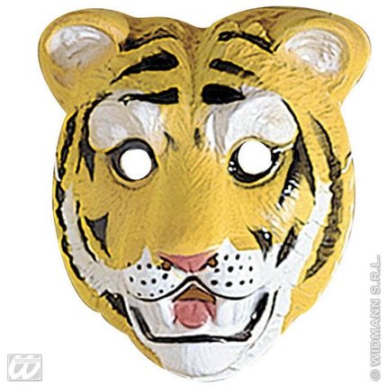 Feestbazaar Plastic kindermasker tijger