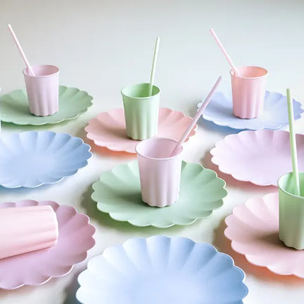 Feestbazaar Plastic Rietjes Roze Herbruikbaar 23cm (12st)