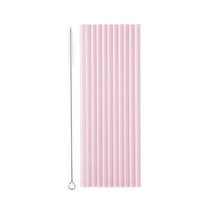 Feestbazaar Plastic Rietjes Roze Herbruikbaar 23cm (12st)