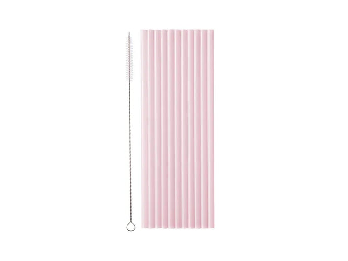 Feestbazaar Plastic Rietjes Roze Herbruikbaar 23cm (12st)