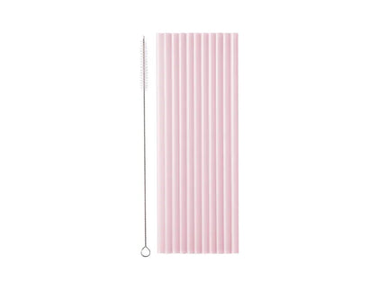 Feestbazaar Plastic Rietjes Roze Herbruikbaar 23cm (12st)
