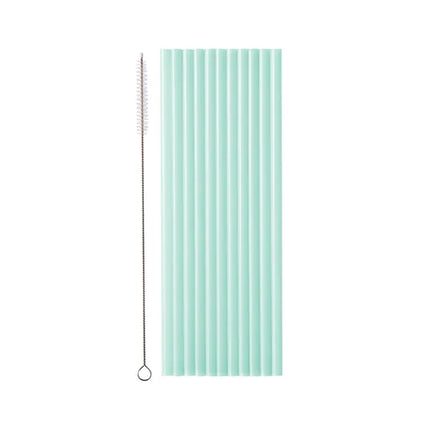 Feestbazaar Plastic Rietjes Sage Groen Herbruikbaar 23cm (12st)