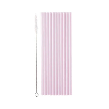 Feestbazaar Plastic Rietjes Violet Herbruikbaar 23cm (12st)