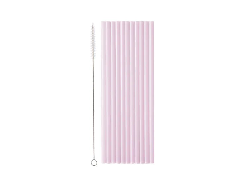 Feestbazaar Plastic Rietjes Violet Herbruikbaar 23cm (12st)