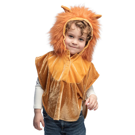Feestbazaar Pluche Kinderponcho Leeuw