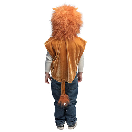 Feestbazaar Pluche Kinderponcho Leeuw
