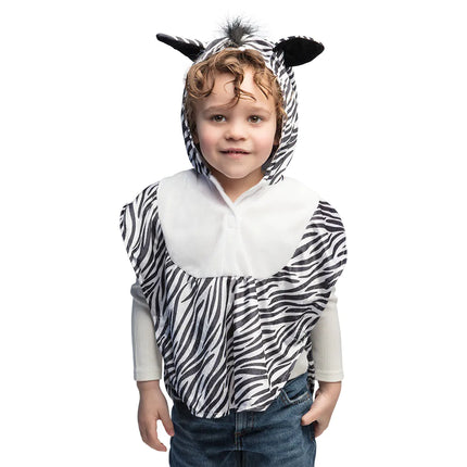 Feestbazaar Pluche Kinderponcho Zebra