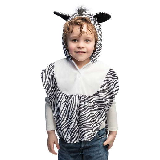 Feestbazaar Pluche Kinderponcho Zebra