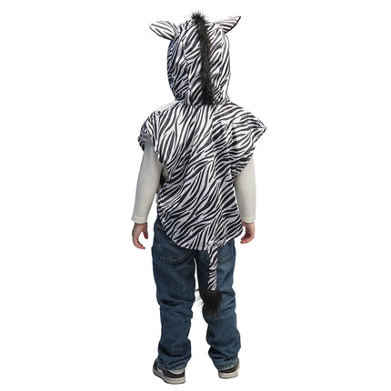 Feestbazaar Pluche Kinderponcho Zebra